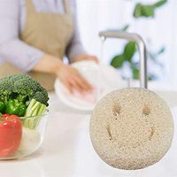 Kecar 5PCs Smiley Face Heavy Duty Cleaning Sponge for Rust Dishes Pot Kitchen Bathroom Non-Scratch Magic Multi-Use Kitchen Scrub Brush Sponges Washing Supplies Scrubber Wiping Rags