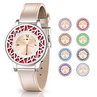 Birthday Gifts for Women, Essential Oil Bracelets Women Watch, Leather Band Aromathery Diffuser Bracelet Women Wrist Watch with 8pcs Washable Pads Mother's Day Gifts for Mom