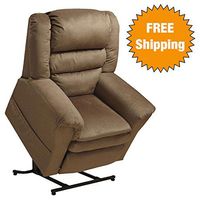 Catnapper Power Lift Recliner with Comfort Coil Seating Featuring "Comfor-Gel" - Pillow Top Seat - Soft and Durable Polyester Fabric (Mocha) - 350 lb Weight Capacity