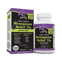 Terry Naturally Menopause Relief Plus - Rhodiola & Black Cohosh Complex, 60 Vegan Capsules - Hot Flash & Night Sweat Relief, Energy & Mood Support, Soy Free - Non-GMO, Gluten-Free - 60 Servings