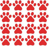 Yadda-Yadda Design Co. Small Pawprint - Dog Paw Print - Matte Vinyl Decal Sticker YYDC (2.25" w x 2" h) (Quantity & Color Choices) (48 Pack, RED)