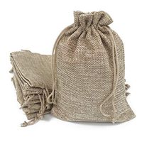 50PCS Burlap Bags with Drawstring Gift Jute bags Included Cotton Lining ( 5.1 X 7 Inch , #01 Natural)