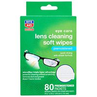 Rite Aid Soft Lens Cleaning Wipes, Premoistened, Individually Wrapped Packets - 80 Count | Eyeglass Cleaning Wipes