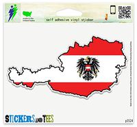 Austria Map Flag Vinyl Car Bumper Window Sticker 5" x 3"