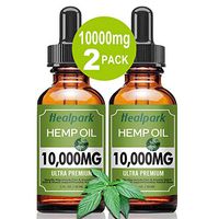(2 Pack 10000mg) Hemp Oil for Relief Pain Stress - Natural Organic Hemp Seed Extract Hemp Drops Rich in Vitamin & Omega, Zero THC CBD Cannabidiol