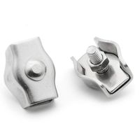 Yoohey 10pcs M4 Simplex Single Bolt Wire Rope Clip 304 Stainless Steel Cable Clamps for 2-3mm Diameter Wire Rope