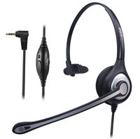 Wantek Phone Headset with Microphone, Wired Mono Telephone Headsets for Panasonic Cordless Phones with 2.5mm Jack Plus Other Home Office DECT Phones AT&T ML17929 RCA Vtech Cisco Polycom(F600J25P)