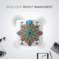 LYAOE Bluetooth Body Fat Scale Mandala Coloring Oriental Circle Ornament Smart Wireless Scale with LCD Display Measuring Body Weight Bmi and Health Digital Scale