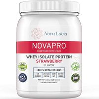 Whey Isolate Protein Powder Strawberry Meal Replacement Supplement for Lean Muscles 100% Low Cholesterol & Calorie-Low Carb Powder, Non-GMO, Lactose, Gluten Free Women & Men 14.82 oz