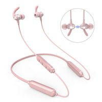 Wireless Headphones, 46H Playtime Bluetooth Headphones IPX6 Waterproof Earphones, HiFi Stereo Magnetic in-Ear Headphones for Running Sport with Microphone, Volume Control & Hand Free Calls (Pink)