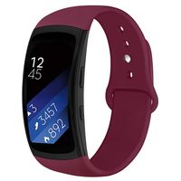 OenFoto Sports Band Compatible Gear Fit2 Pro/ Fit2, Replacement Silicone Accessories Strap Samsung Gear Fit2 Pro SM-R365/ Gear Fit2 SM-R360 Smartwatch-Wine Red