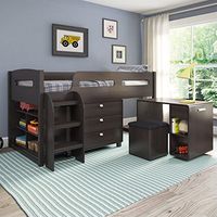 CorLiving Madison Loft Bed, Single/Twin, Rich Espresso