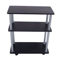 AK Energy 25" Black Mobile Laptop Printer Cart Rolling Computer Stand Portable Office Table 3 Tier