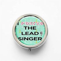 RhyNSky I Prefer The Lead Singer Mini Portable Pocket Purse Pill Box Case Pillbox, 3 Compartments, Silvery, 68