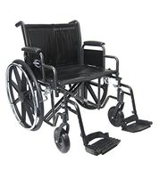 Karman KN-928W-E Heavy Duty Wheelchair with Elevating Legrest, Chrome, 28" W x 18" D