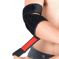 Happy Hours® Pack of 2 Adjustable Black Neoprene Elbow Splint Support Wrap Brace Gym Sports Injury