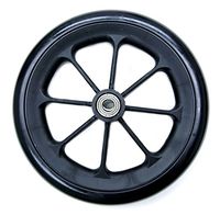 Karman Healthcare Solid Black Caster with 7/16 Bearing, 8 x 1 Inch, 1 Pound; Fits Most Medline, Drive, Invacare, E&J, Guardian, Tuffcare, ALCO & Other Manual Wheelchairs
