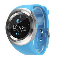 2018 New Waterproof Digital Smart Watch Phone Silent Mate Full Round Screen SIM for Android for iOS (Blue)