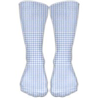 Baby Blue Gingham Graduated Compression Socks For Women And Men - Best Medical, Nursing, Travel Running Fitness