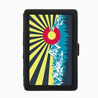 Perfection In Style Black Color Metal Cigarette Case Colorado Flag Design 007