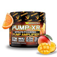 VMI Sports Pump-XR Nitric Oxide Boosting Pre Workout Powder, Intense Pumps, Vascularity and Strength, Stimulant Free, Mango Citrus, 30 Servings