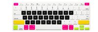 HRH Silicone Keyboard Cover Skin for MacBook Air 13,MacBook Pro 13/15/17 (with or w/Out Retina Display, 2015 or Older Version)&Older iMac USA Layout,Rainbow Candy Black