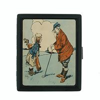 Perfection In Style Metal Cigarette Case Vintage Golf Design 010