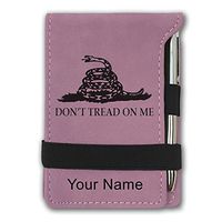 Mini Notepad, Gadsden Flag, Personalized Engraving Included (Pink)