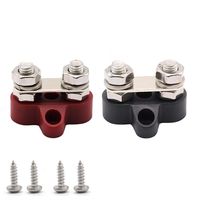 T Tocas 5/16" Stainless Steel Bus Bar Terminal Block Single Stud Power&Ground Junction Block 2 Studs Bus Bar Terminal Blocks Heavy Duty M8+M8 Positive Power Distribution Studs