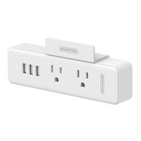 Wall Outlet Extender USB Wall Tap - NTONPOWER Cruise Power Strip No Surge Protector with 3 USB 2 Outlet Splitter, Compact USB Wall Charger with Phone Stand, Travel Cruise Ship Accessories Must Have