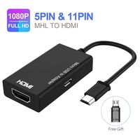MHL Micro USB to HDMI Cable Adapter, MHL to HDMI Adapter, MHL to HDMI 1080P Video Graphic Converter, Cable Adapter with Video Audio Output