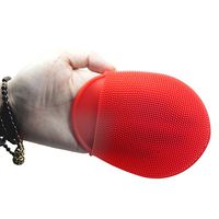 BESTOMZ Silicone Bathing Brush Anti-bacterial Shower Scrubber Facial Cleansing Pads (Red)