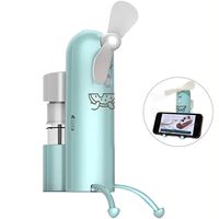 Handheld Fan, Portable Misting Fan, USB Rechargeable Fan, 1200mAh Small Battery Operated for 6 Hours Continuous Work. Mini Fan for Office Outdoor Household Traveling (Green)