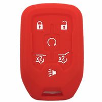Ezzy Auto Red Silicone Key Fob Case Key Cover Key Jacket Skin Protector fit for 2015 2016 Chevrolet Suburban GMC Yukon
