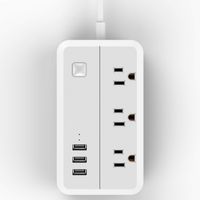 Desktop Power Strip Charging Station with 3 Fast Charge USB Ports 3 AC Outlets Extension Cord for Home, Office or Travel | Resourceful Power (White)