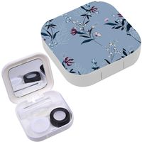 Portable Contact Lens Case Box Travel Kit Mirror + Bottle + Tweezers Container Holder [ Beautiful Floral Many Kind ]