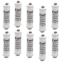 Ten S177 Silver Oxide Exell 10.5V Batteries For SONY C-76 Microphone and SURE SM82 Microphone, E177 Energizer EN177A TR-177 1606 1606A 1606M 177A 7LR44 7MR44 7NR44 A177 S177 H-7C TR-177R PC177S EN177S