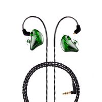 BASN in Ear Monitor Headphones Singer Earphones Noise-Isolating Comfort Earbud for Musicians (BC100 ClearGreen)