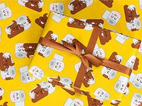 Gift Wrapping Paper 30" x 84" Sheet Vintage Style (Poop Emoji)