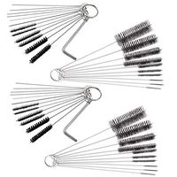 HIFROM 8.2 Inch and 4inch Nylon Tube Brush Cleaning Set Tube Brush Pipe Cleaning Brushes Carburetor Carbon Dirt Jet Remove Cleaner Tool Kit Tool with Wire Loop Handle(2set)