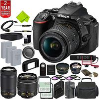 Nikon D5600 DSLR Camera with 18-55mm VR AF-P Lens (Black) 1576 + Nikon AF-P DX NIKKOR 70-300mm f/4.5-6.3G ED Lens + Sony 128GB UHS-I SDXC Memory Card (Class 10) + 2 Year Extended Warranty Bundle