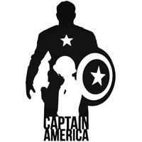 Captain America Soldier Silhouette - 5.5" tall (Color BLACK) decal laptop tablet skateboard car windows stickers