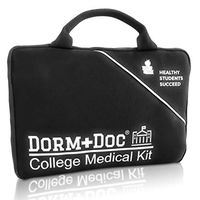 College First Aid Medical Kit Dorm Room Essential - Complete 125 Piece Kit First Aid 6 OTC Meds Pharmacist Designed