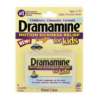 Dramamine Motion Sickness Relief for Kids Chewable Tablets Grape Flavor , 8 CT by Dramamine