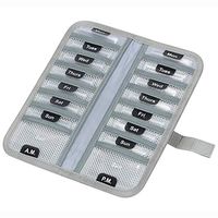 Travel Pill Case, AM/PM Daily Medications and Supplement Folding Pill Organizer with Labeled Pouches, 7-Day Portable Pill Container with Multi-Function Pockets