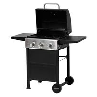 MASTER COOK Classic Liquid Propane Gas Grill, 3 Bunner with Folding Table, Black