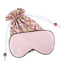 Sleep Eye Mask For Sleeping Blindfold - YANIBEST Adjustable Natural Silk Sleep Mask Blindfold 100% Pure Mulberry Silk Eye Mask for Sleep Pouch Gift Bag Pack (light pink)