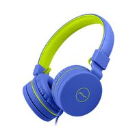 Kids Headphones, JENTXON 85dB Volume Limiting Headphones, Wired Toddler Headphones On Ear, Food Grade Material Child Headphones Foldable for School Blue