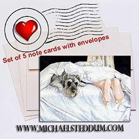 Michael Steddum Schnauzer Feet Note Card Set