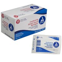 Dynarex 3112 Self-Adhering Conforming Stretch Gauze Bandages - 2.1 Inches by 4.1 Yards, Sterile Box of 12 Rolls each